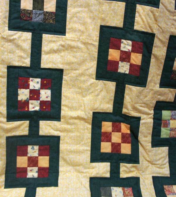 Quilt in grün und gelb