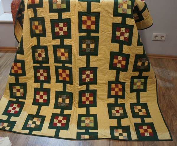 Quilt in grün und gelb