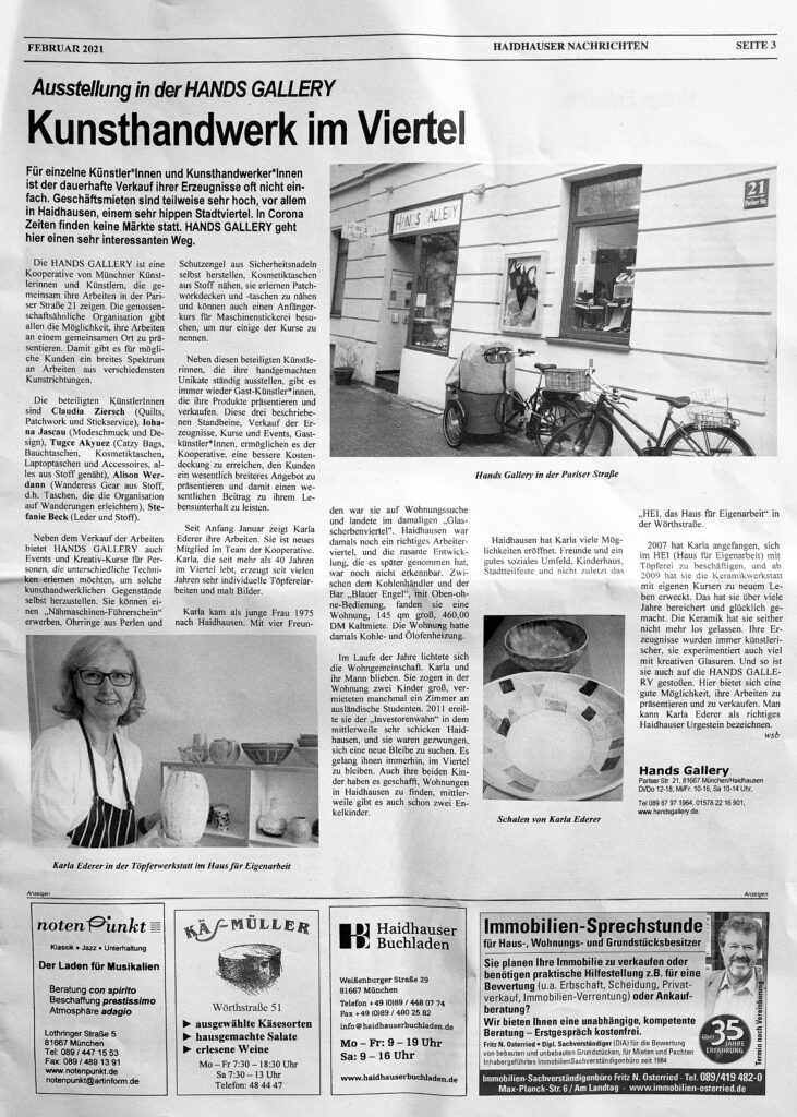 Kunsthandwerk im Viertel