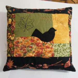 Patchworkkissen - Herbst mit Amsel