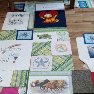 Erinnerungs -decke aus alten T-Shirts Abi-Geschenk aus alten T-Shirts