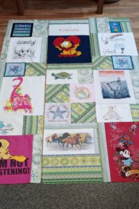 Vorderseite ist fertig! Memory Blanket als Abi-Geschenk
