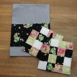 Patchwork-Topflappen mit passendem Geschirrtuch als Set