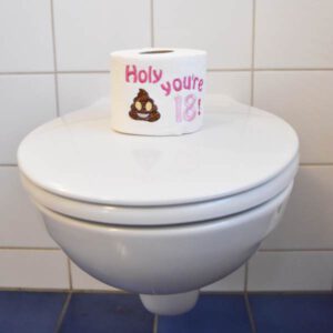 besticktes Toilettenpapier zum 18. Geburtstag besticktes Toilettenpapier zum 18. Geburtstag