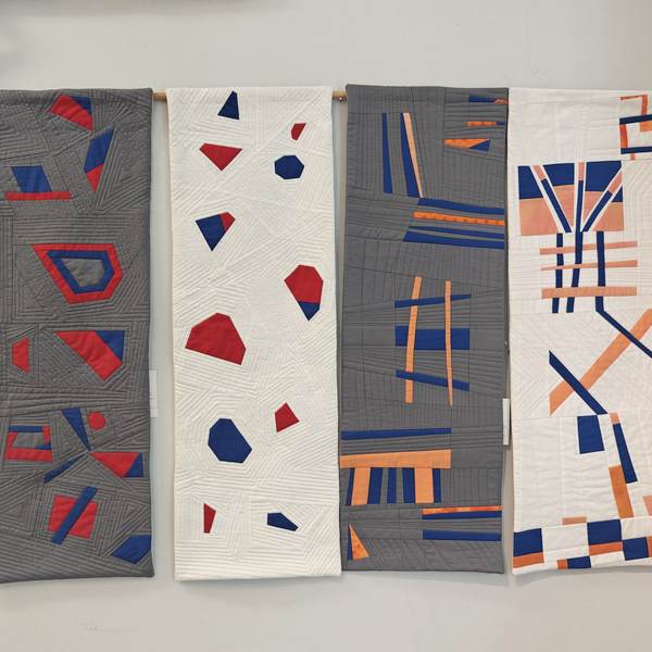 Matchstick Serie - 4 Textilbilder im Abstrakt