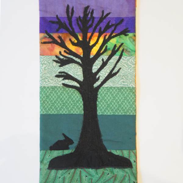 Schattenbaum Wandbehang aus Stoffen Schattenbaum Wandbehang aus Stoffen
