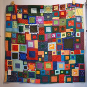 Square-in-Square Quilt mit Fleece Rückseite