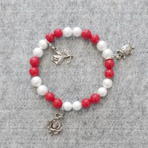 Martisor Armband in rot und weiß mit Charms