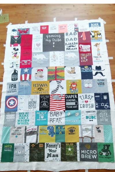 Quilt Sandwich auf dem Boden