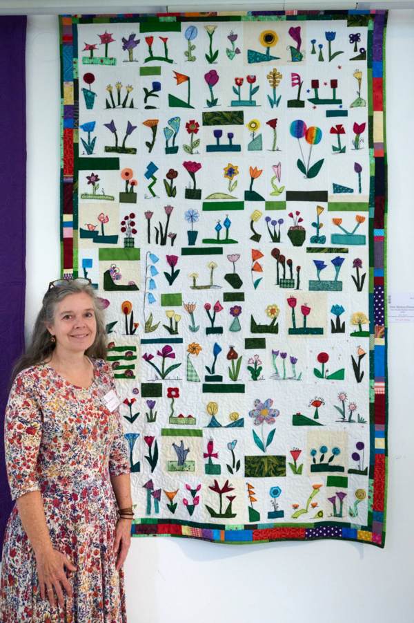 Field of Flowers Quilt with free motion embroidery