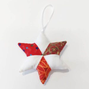 Stern-Anhänger 2 aus Baumwollstoffe