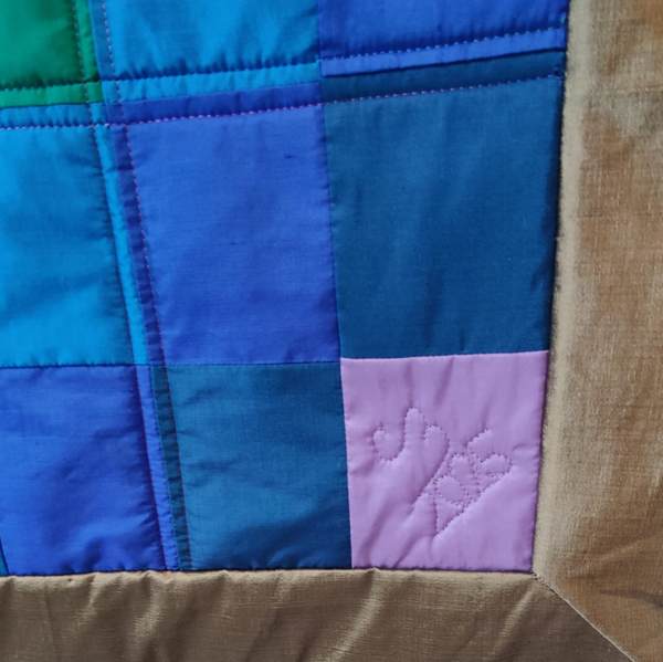 Quilt mit Unterschrift