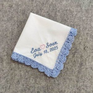 personalisieretes Taschentuch für eine Hochzeit