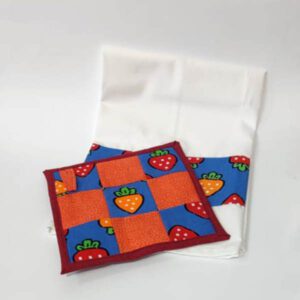 Geschenk-Set Erdbeere - Geschirrtuch & 1 Topflappen