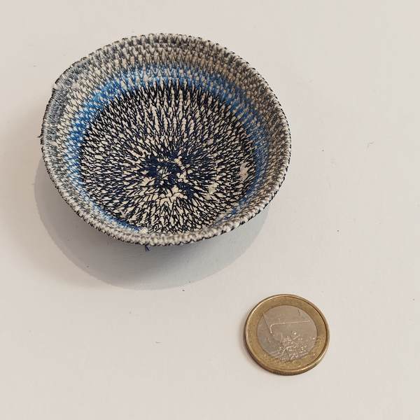 Ringschale aus Paketschnur im blau – Bild 3