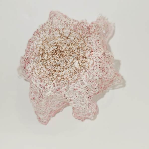 Teelichthalter aus Faden in rosa – Bild 4