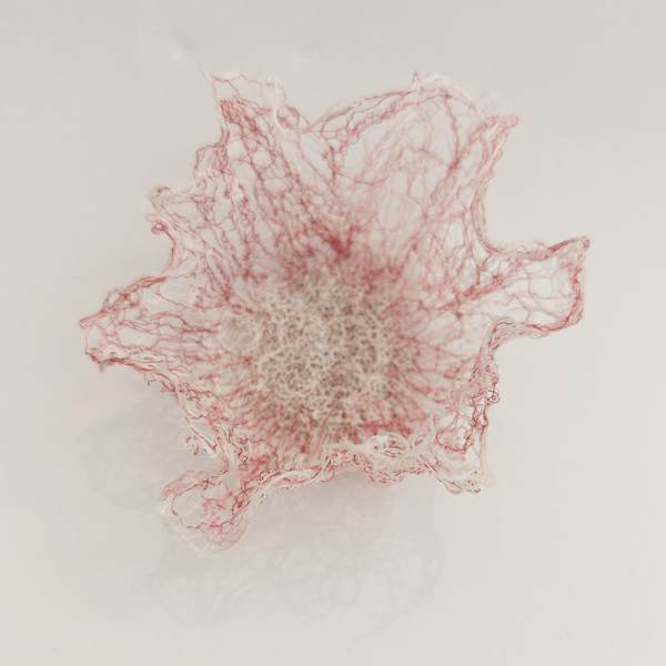 Teelichthalter aus Faden in rosa – Bild 6