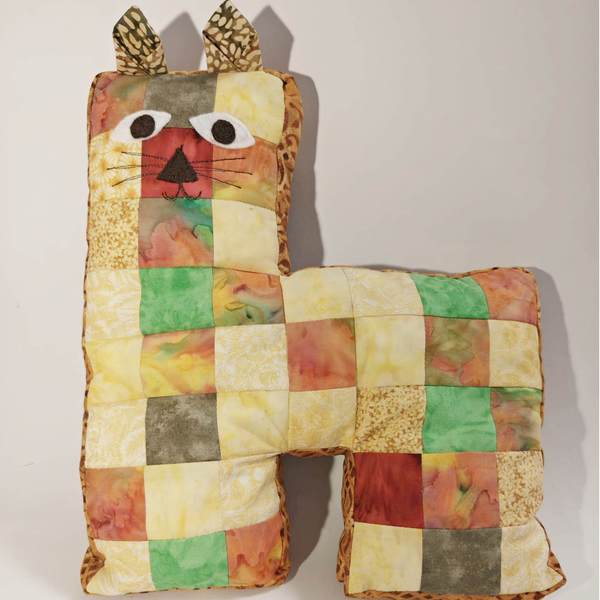 Patchwork Katze als Kissen