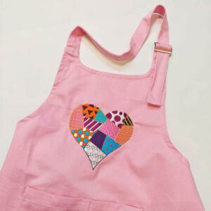 pinke Kinderschürze - Patchwork Herz