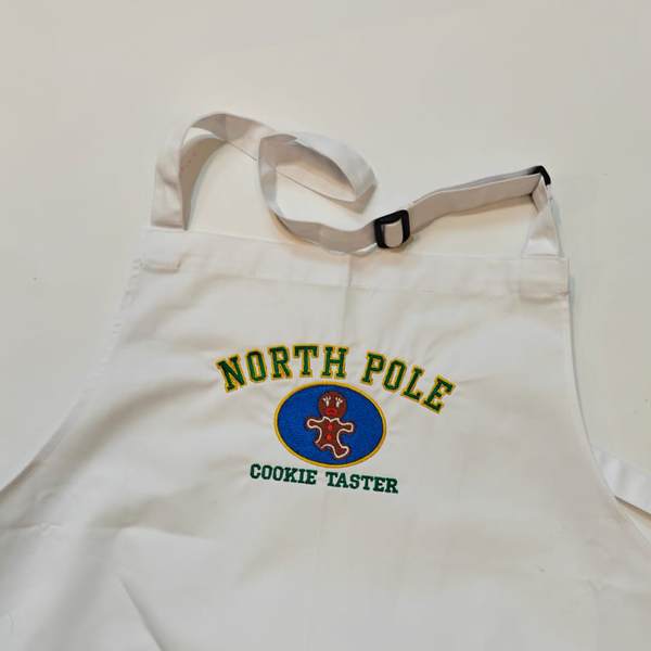 North Pole Cookie Tester - Schürze in weiß